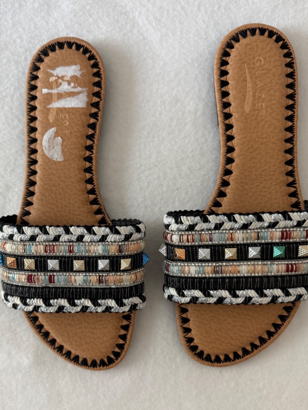 Glaze Boho Slide Sandals, 8.5